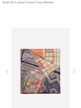 Johnny Was Multicolor Patchwork Throw in Navy, Coral, Cream & Green